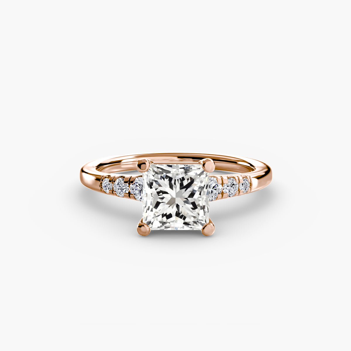 Solitaire with Shoulder Accents
