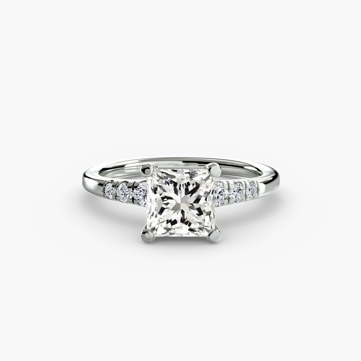 Solitaire with Shoulder Accents