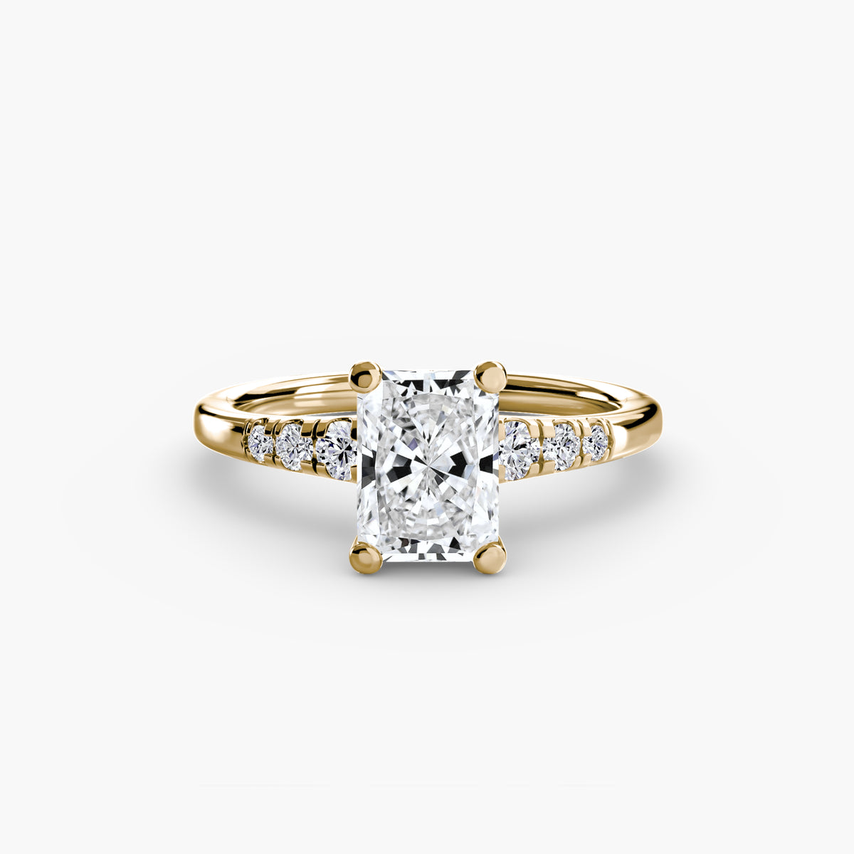 Solitaire with Shoulder Accents