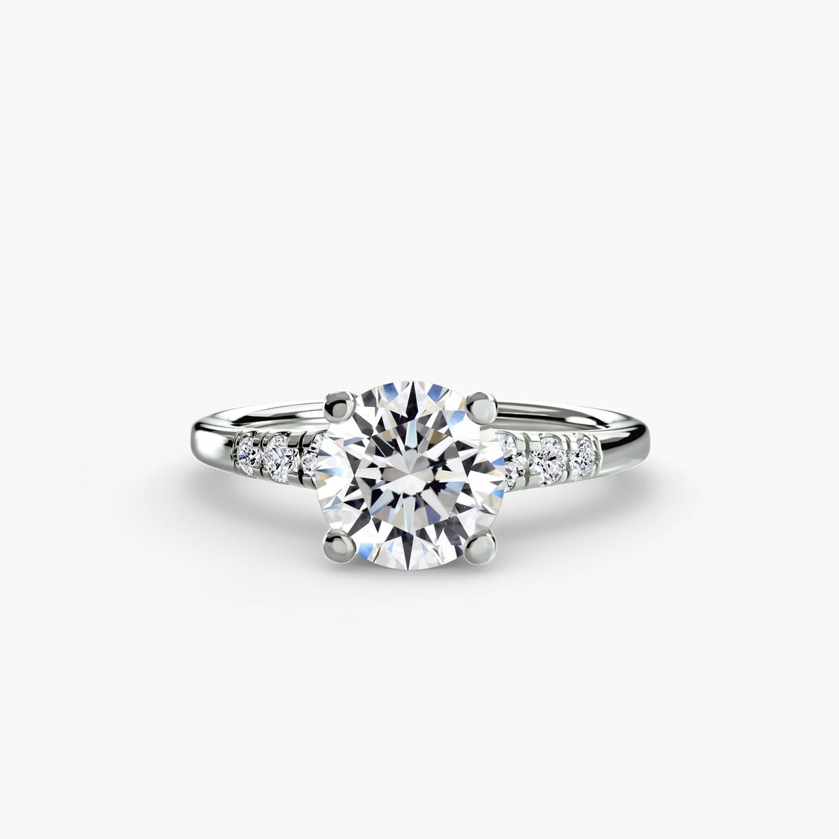 Solitaire with Shoulder Accents