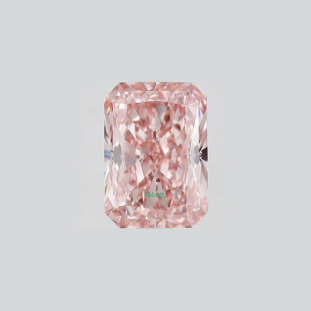 Radiant lab grown pink diamond