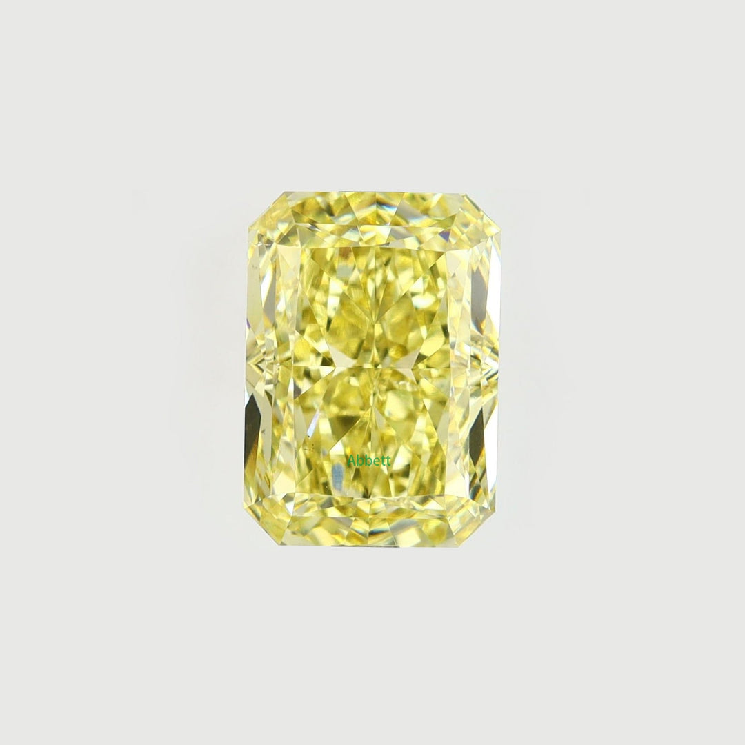 Radiant lab grown yellow diamond