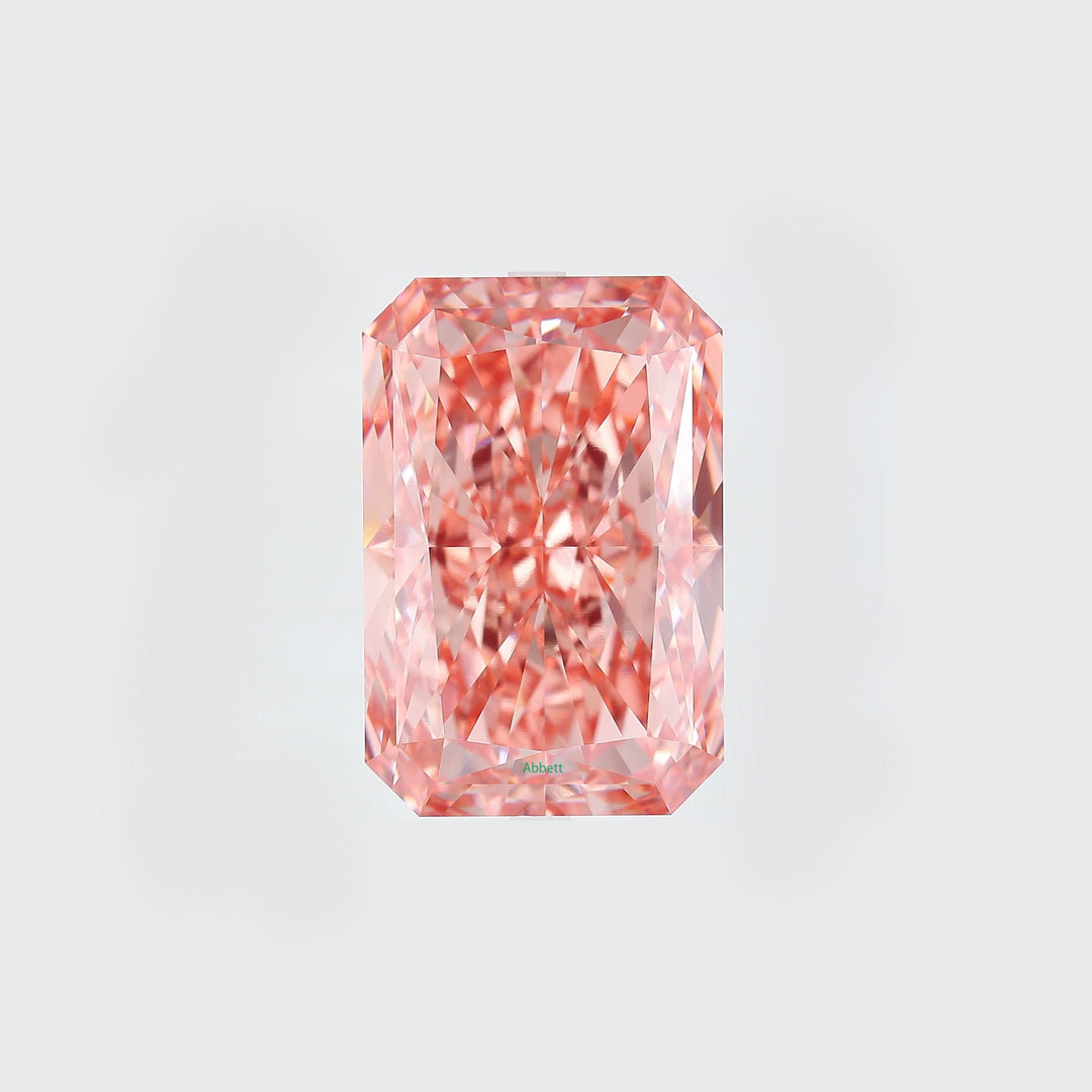 Radiant lab grown pink diamond