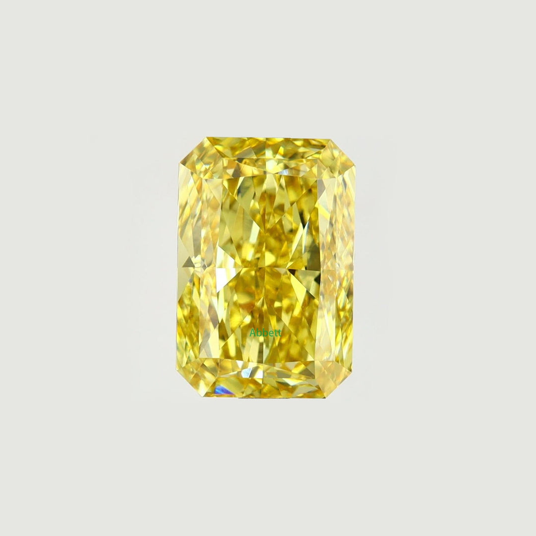 Radiant lab grown yellow diamond