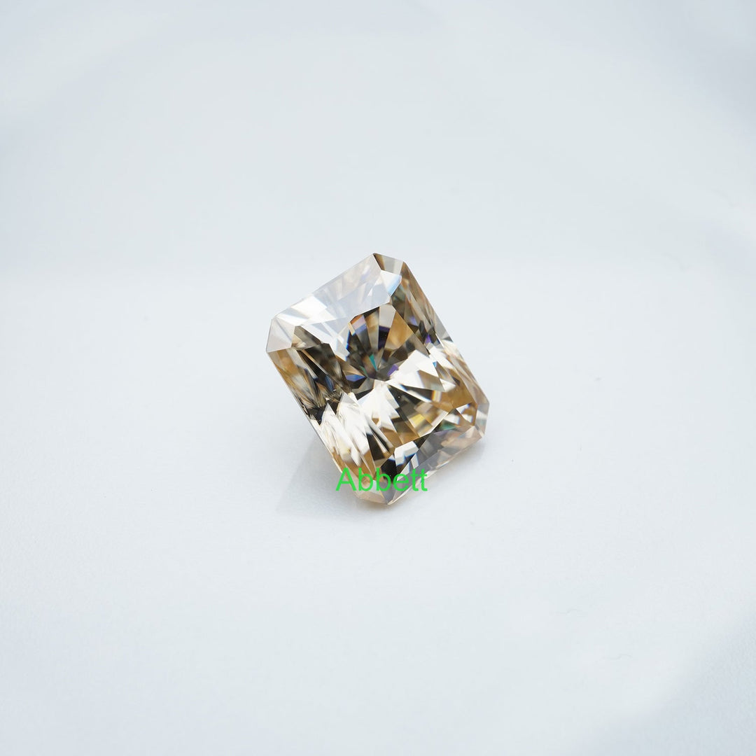 Radiant brown moissanite