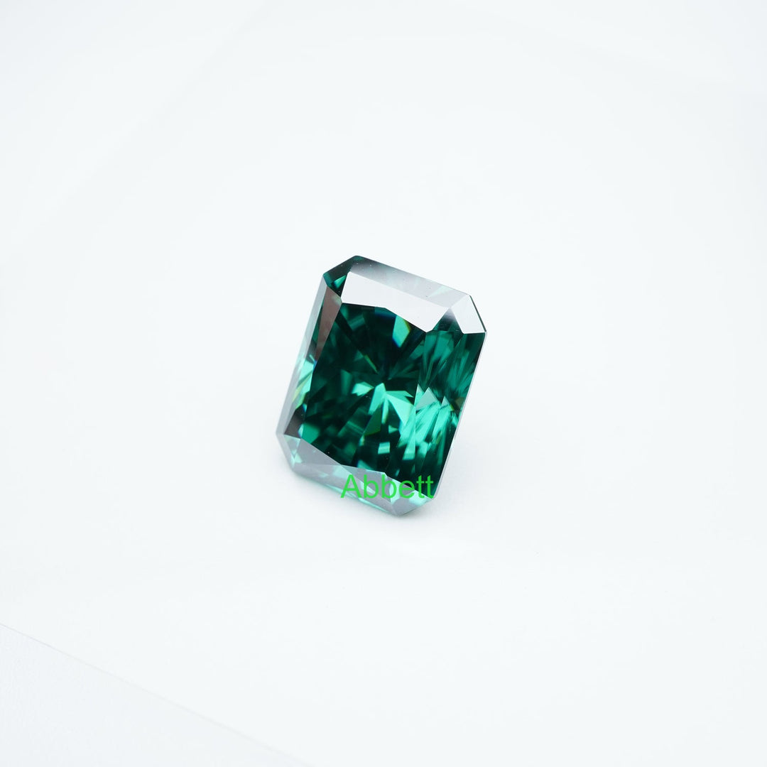 Radiant green moissanite