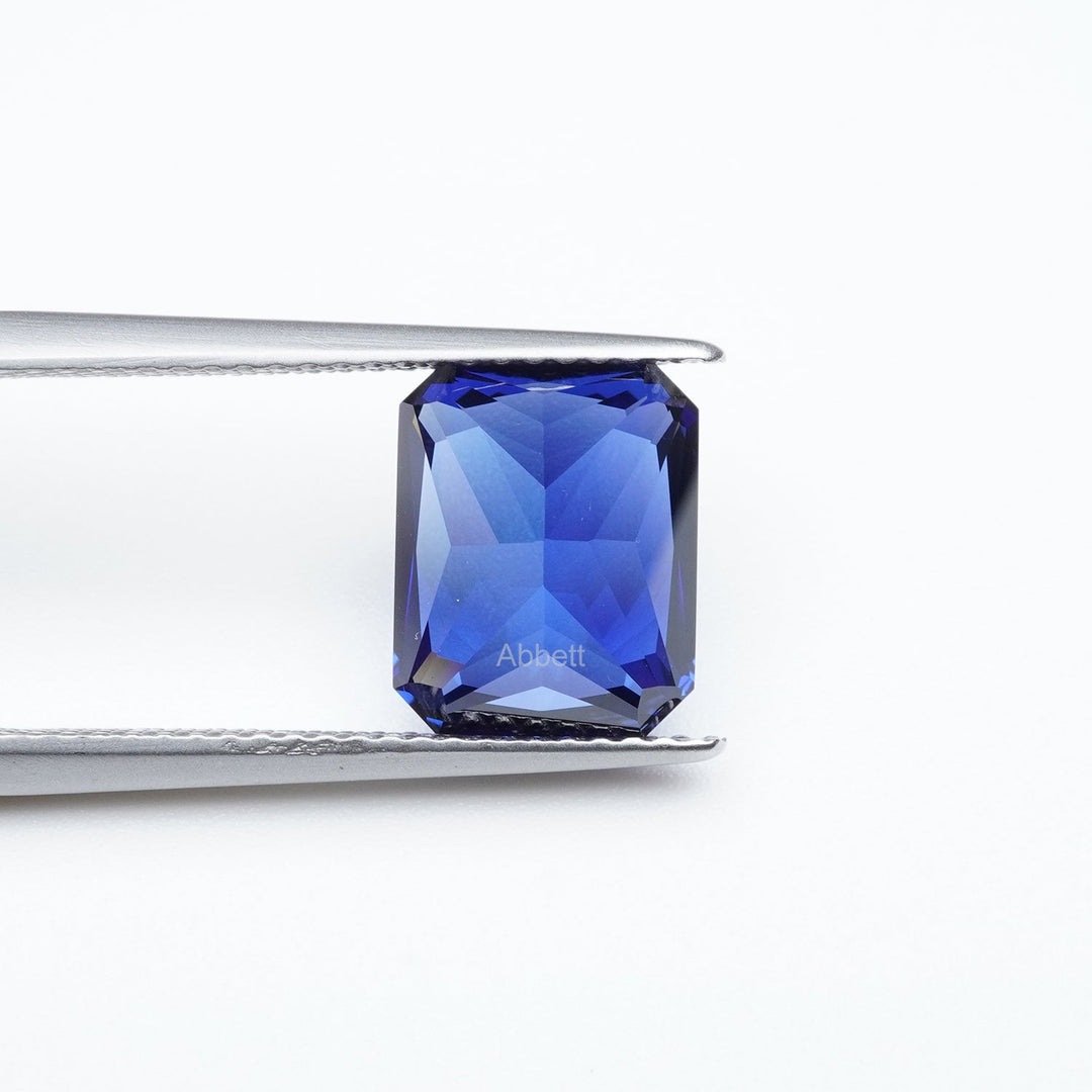Radiant lab grown blue sapphire