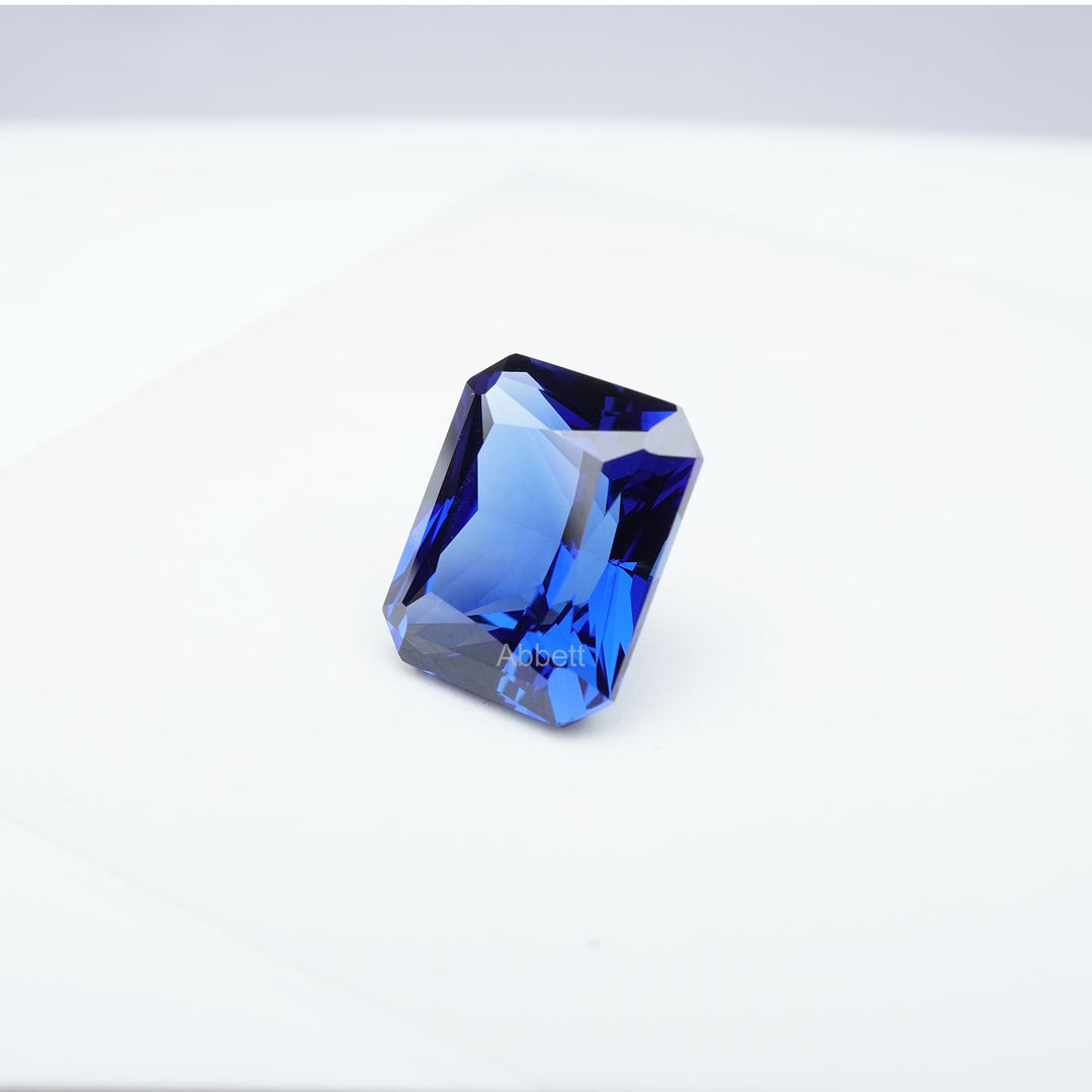 Radiant lab grown blue sapphire