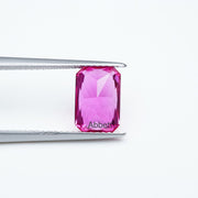 Radiant lab grown hot pink sapphire