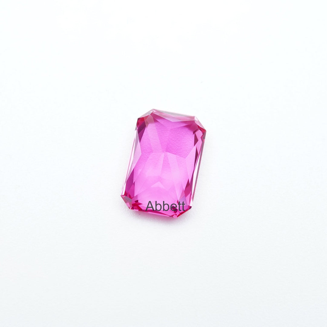 Radiant lab grown hot pink sapphire