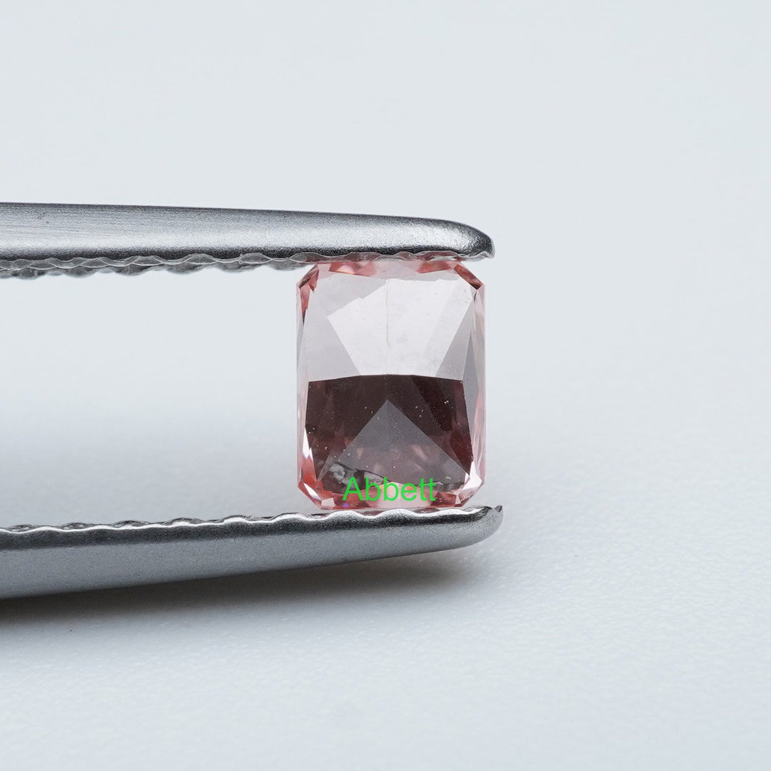 Radiant lab grown pink diamond