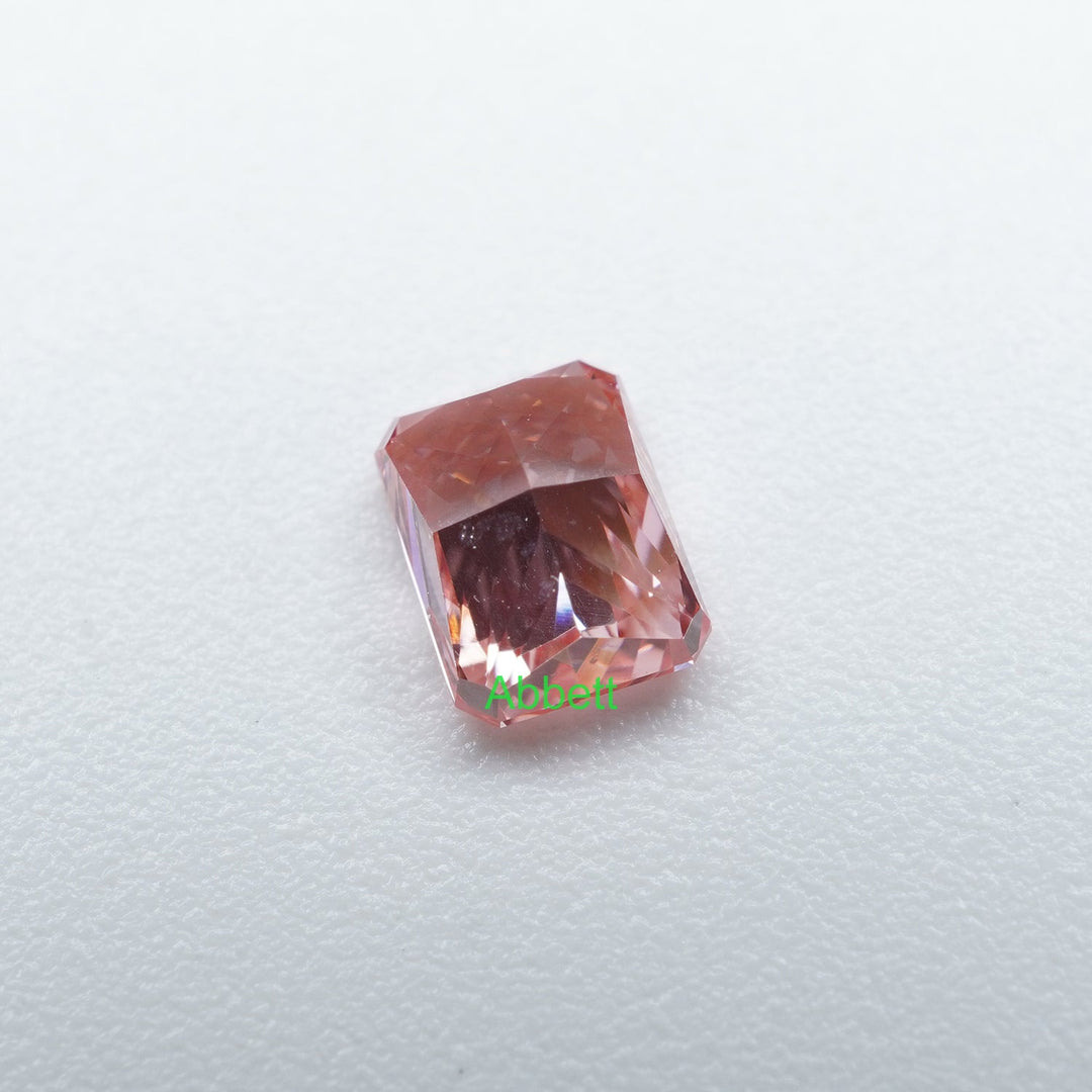 Radiant lab grown pink diamond