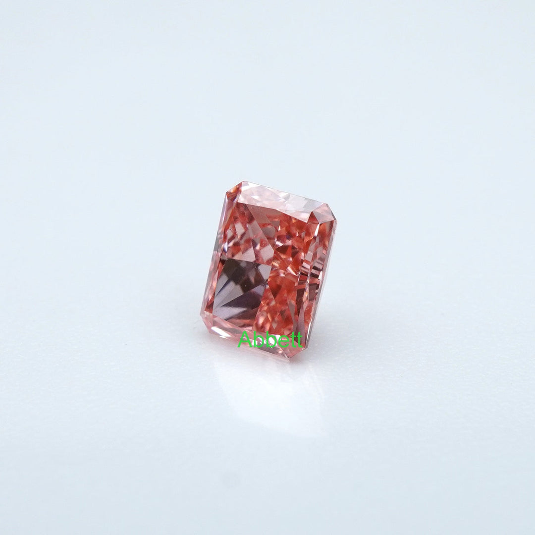 Radiant lab grown pink diamond