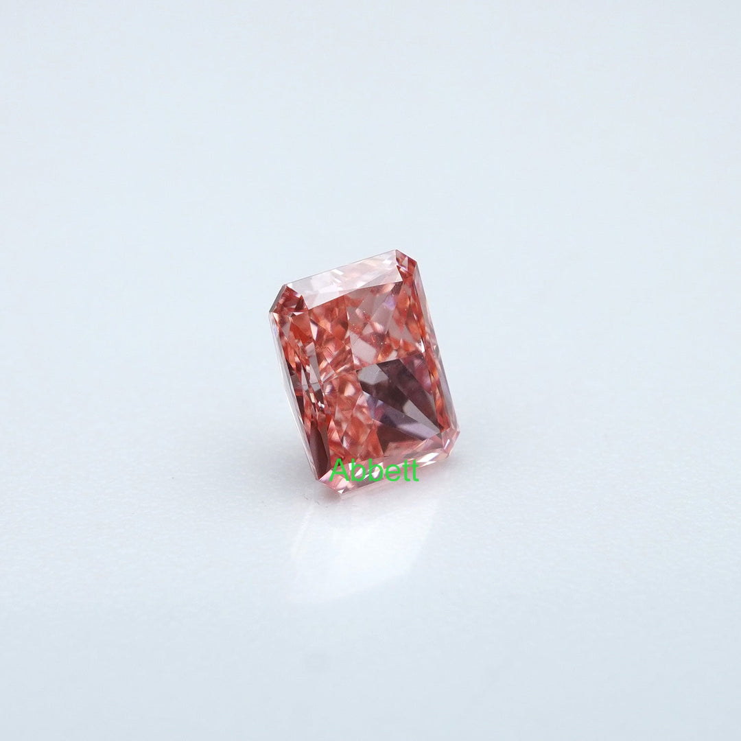 Radiant lab grown pink diamond