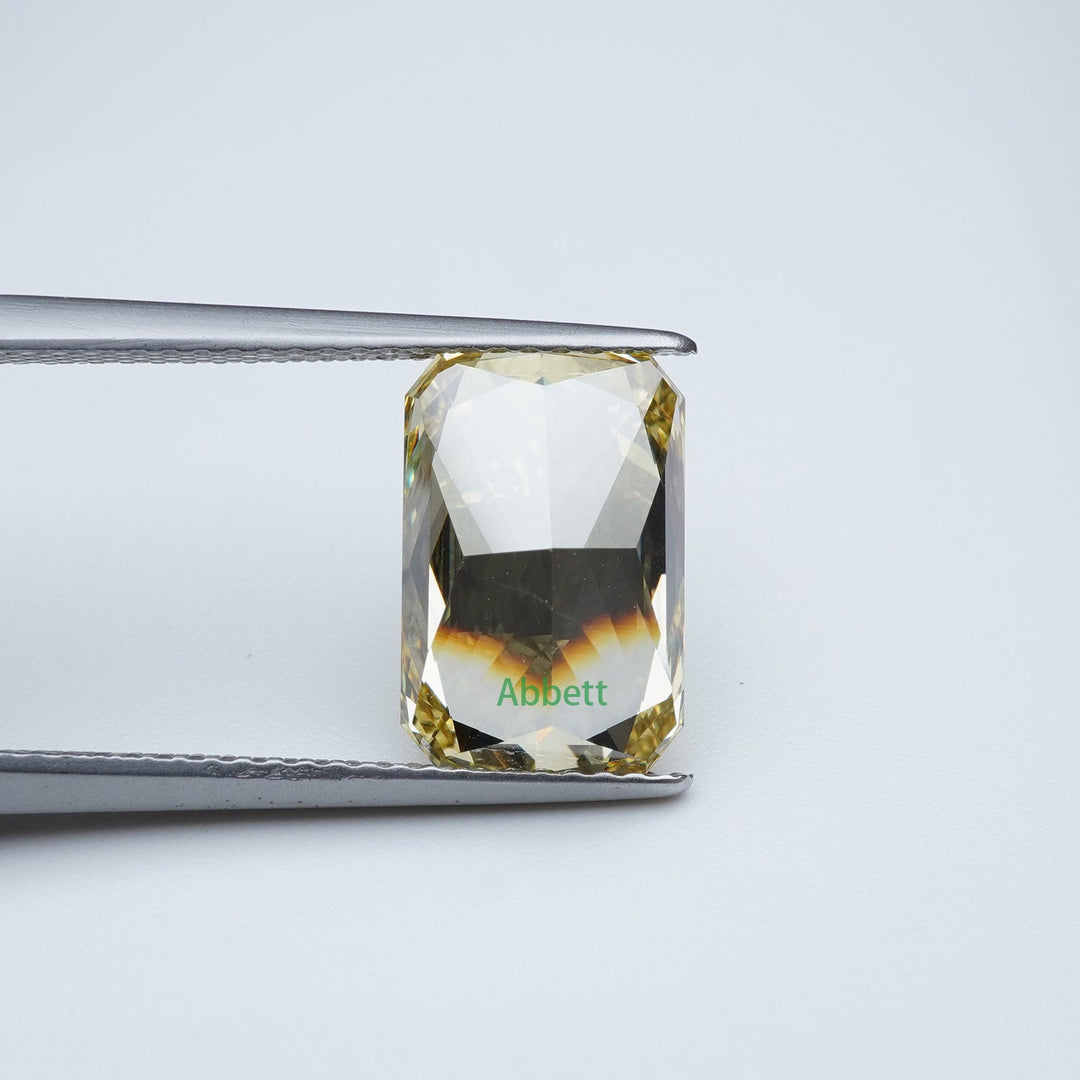 Radiant lab grown yellow diamond