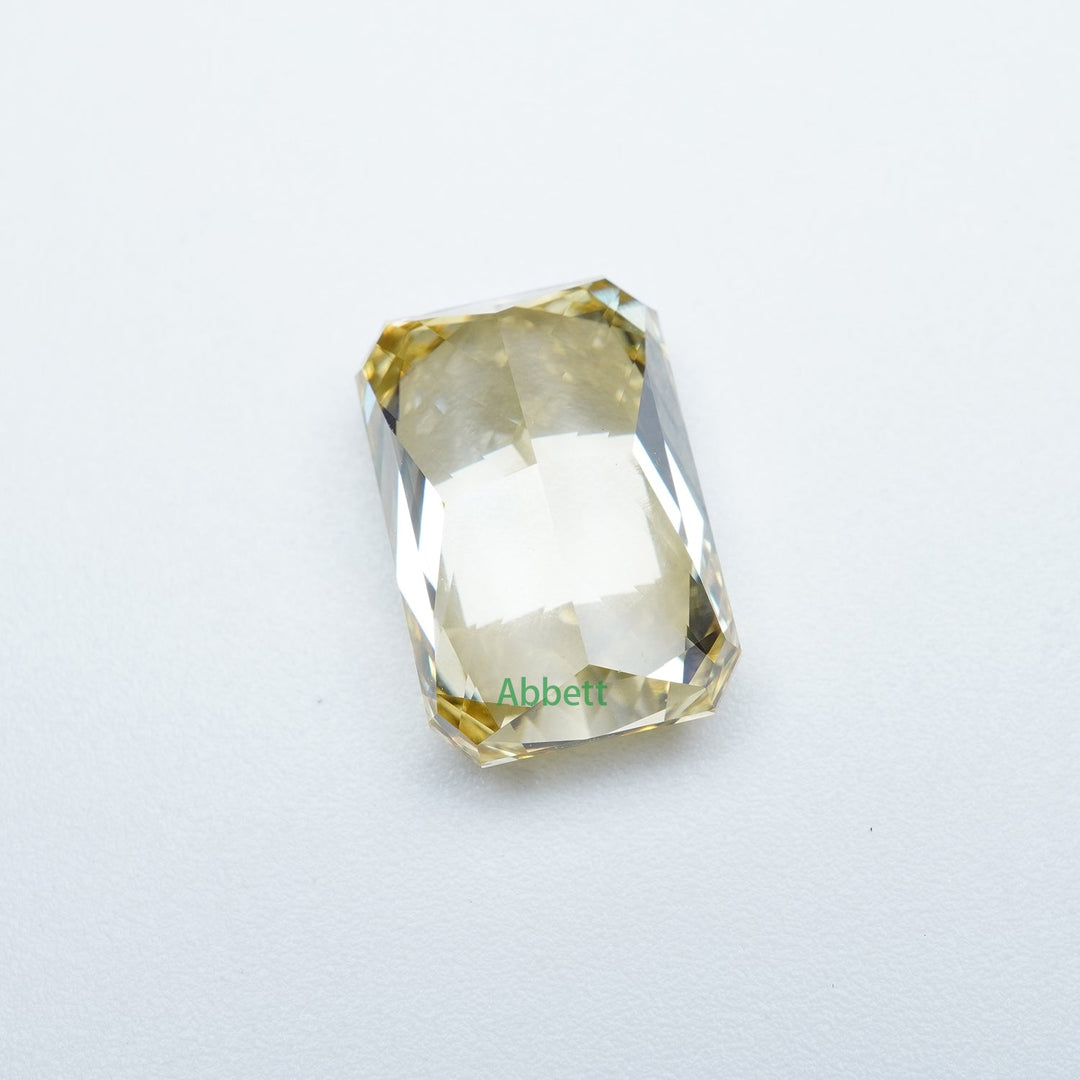 Radiant lab grown yellow diamond