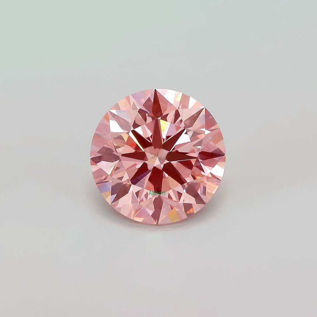 Round lab grown pink diamond