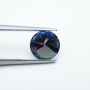 Round blue moissanite