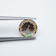 Round brown moissanite