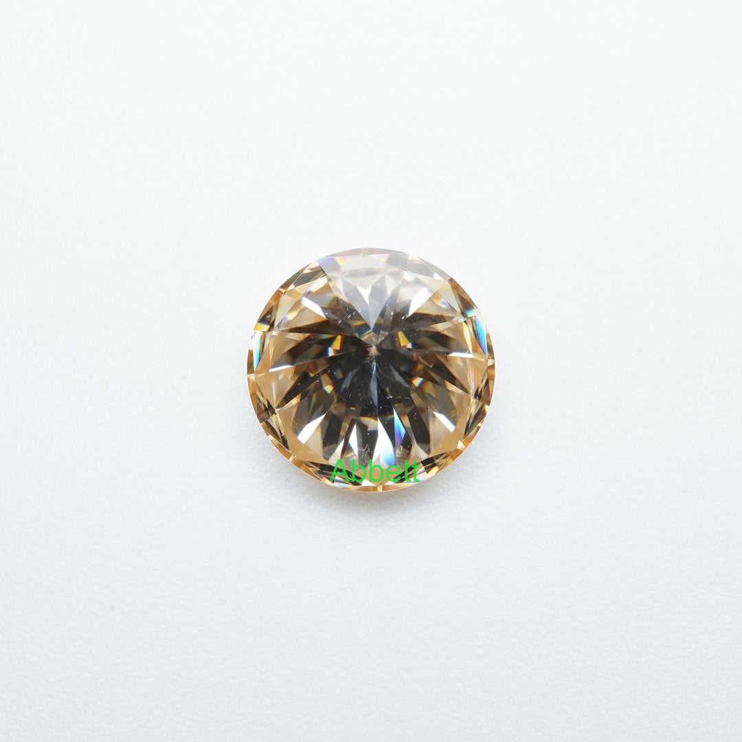 Round brown moissanite
