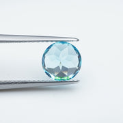 Round lab grown santa maria sapphire