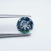 Round lab grown aqua spinel