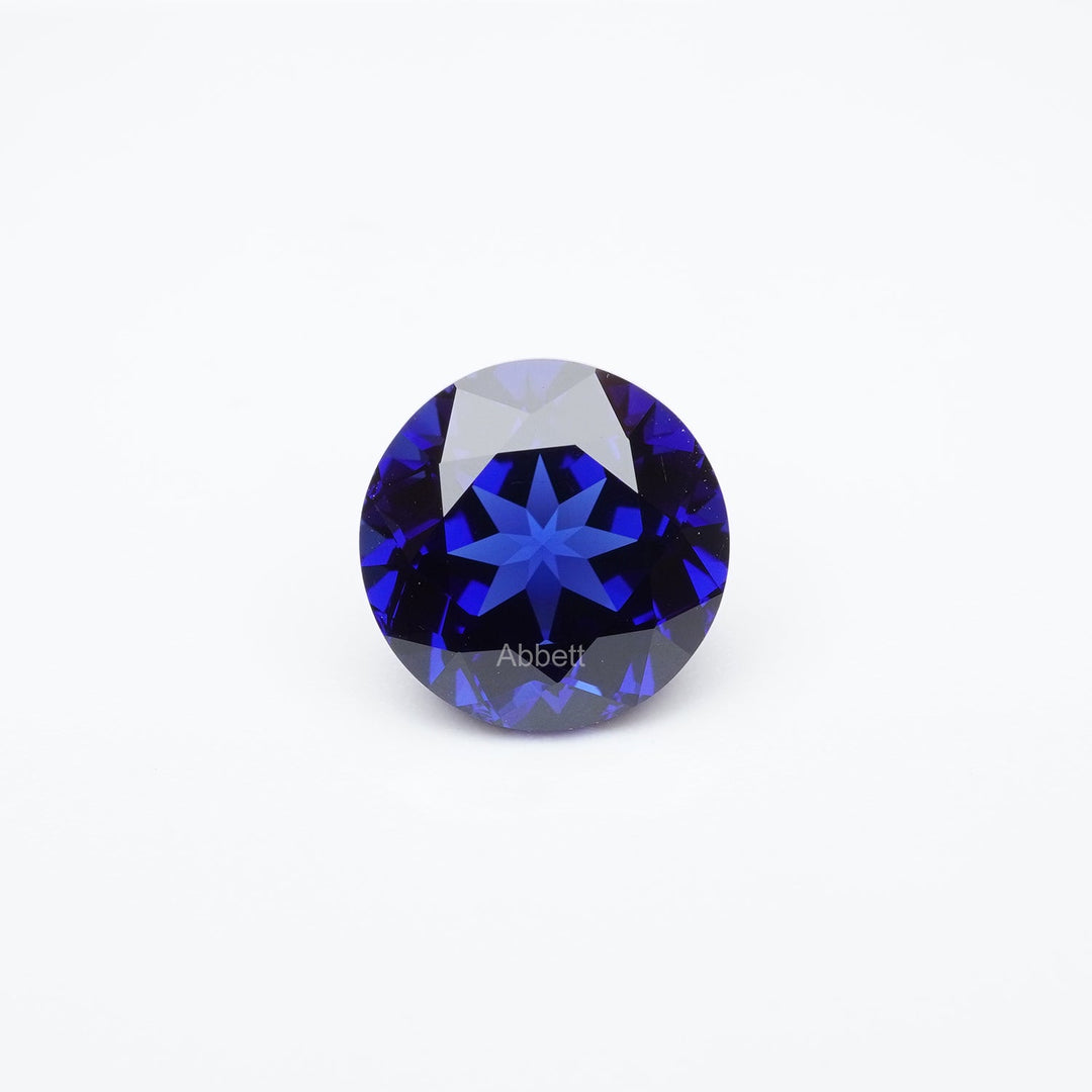 Round lab grown blue sapphire
