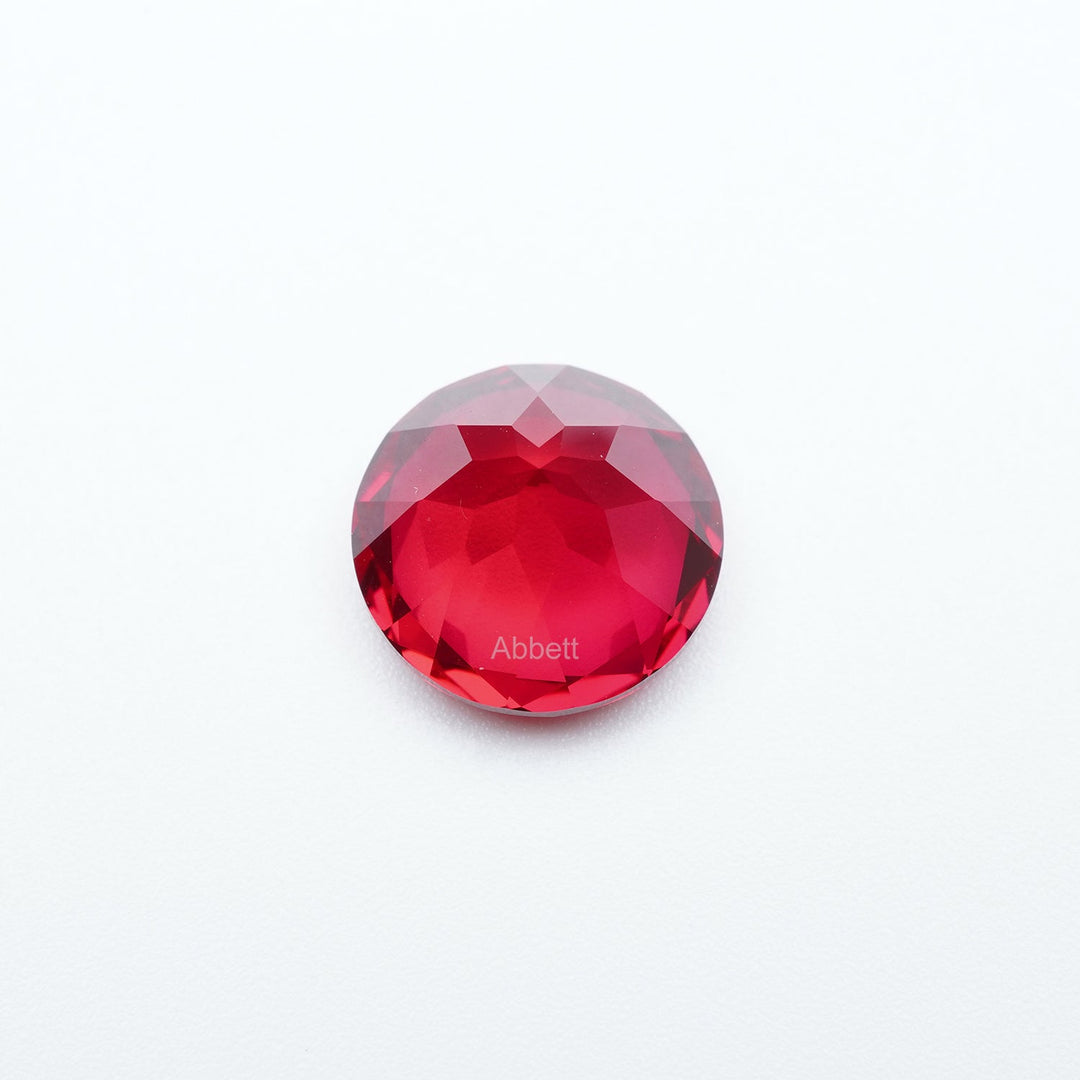 Round lab grown ruby
