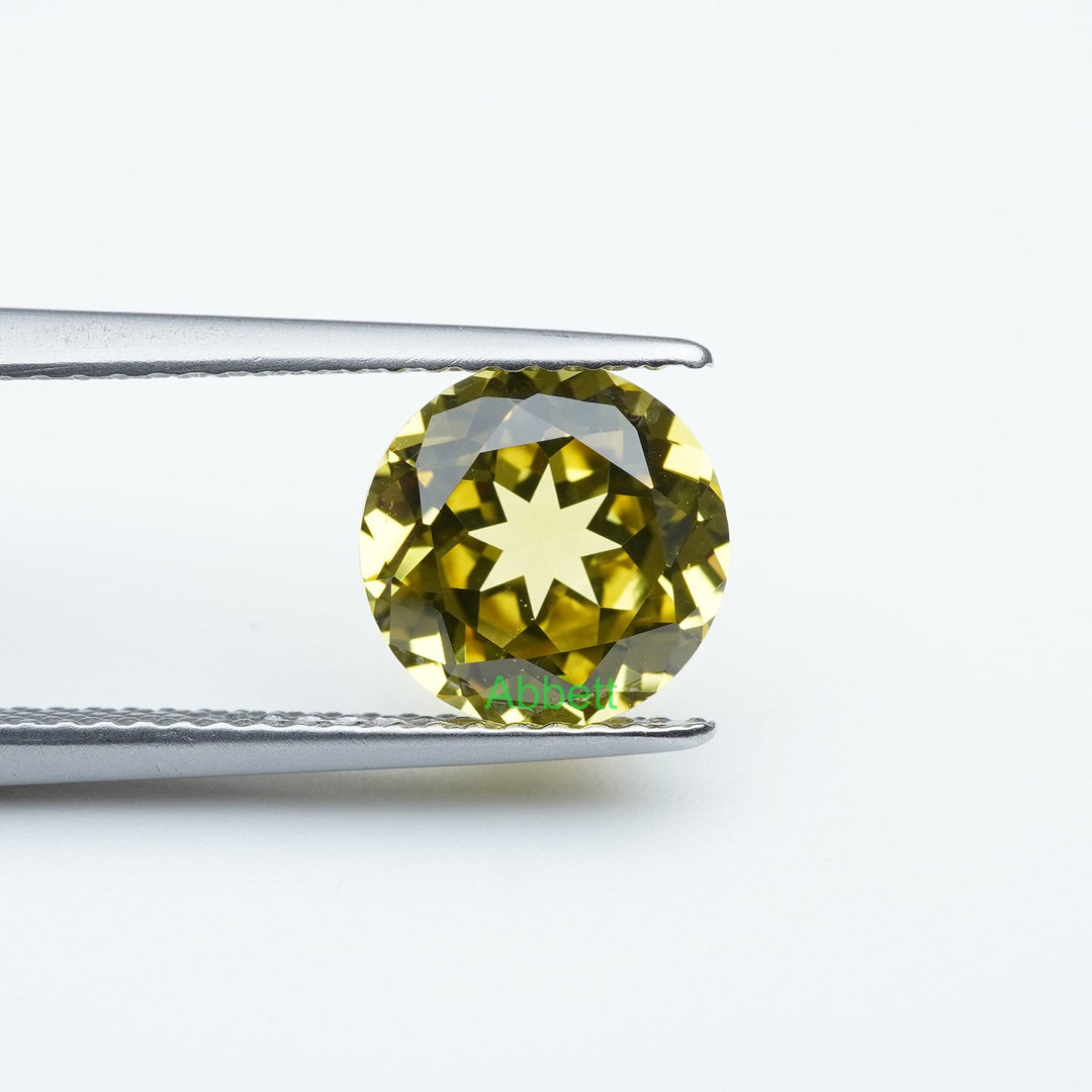 Round lab grown yellow sapphire