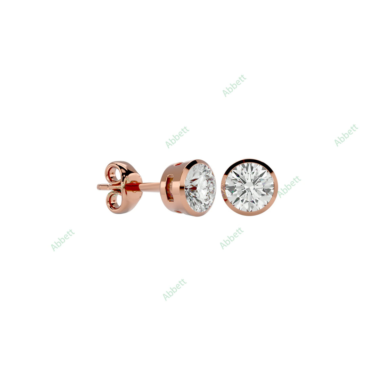Bezel Stud Earring ST003