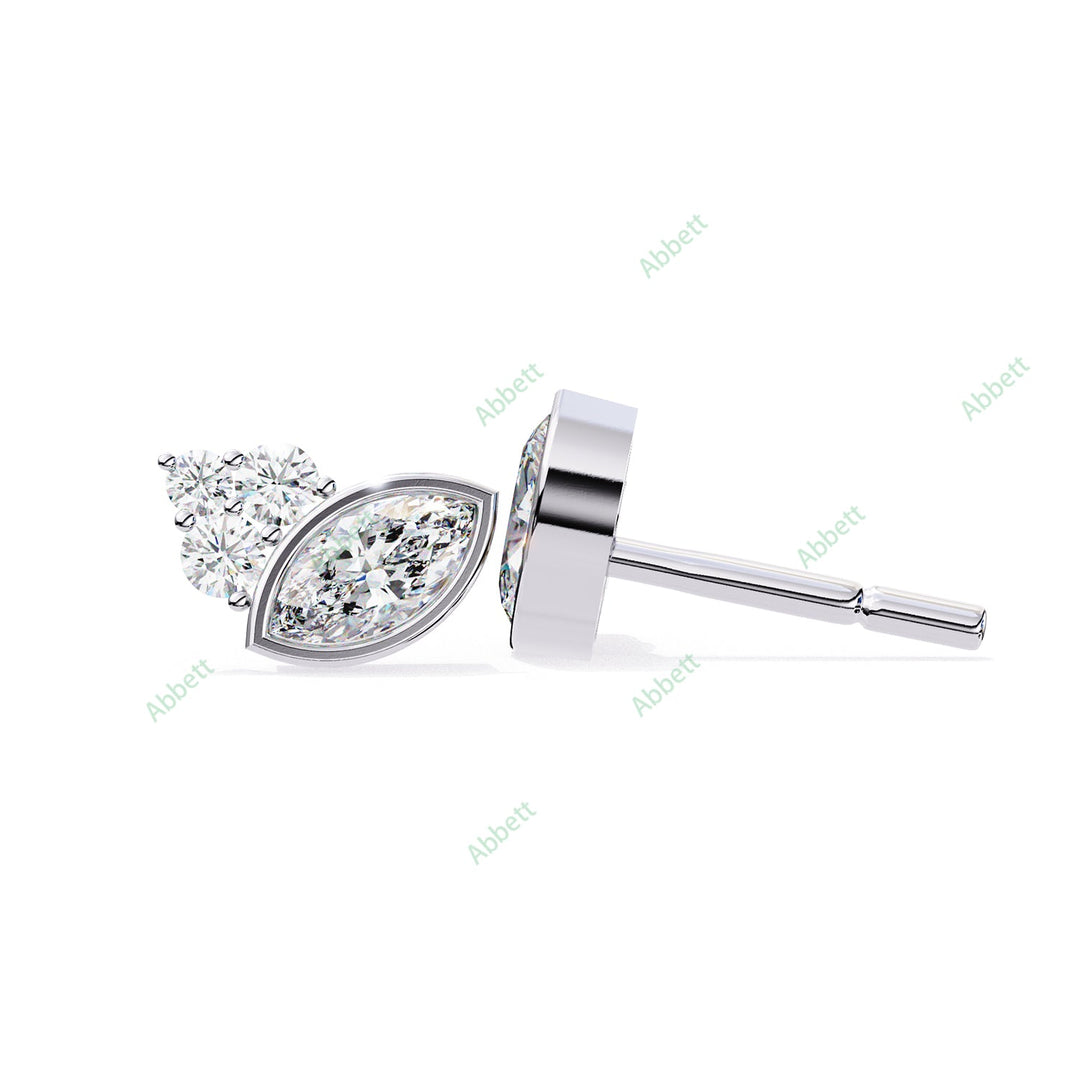 Bezel Marquise Bouquet Studs Earring STBO1354
