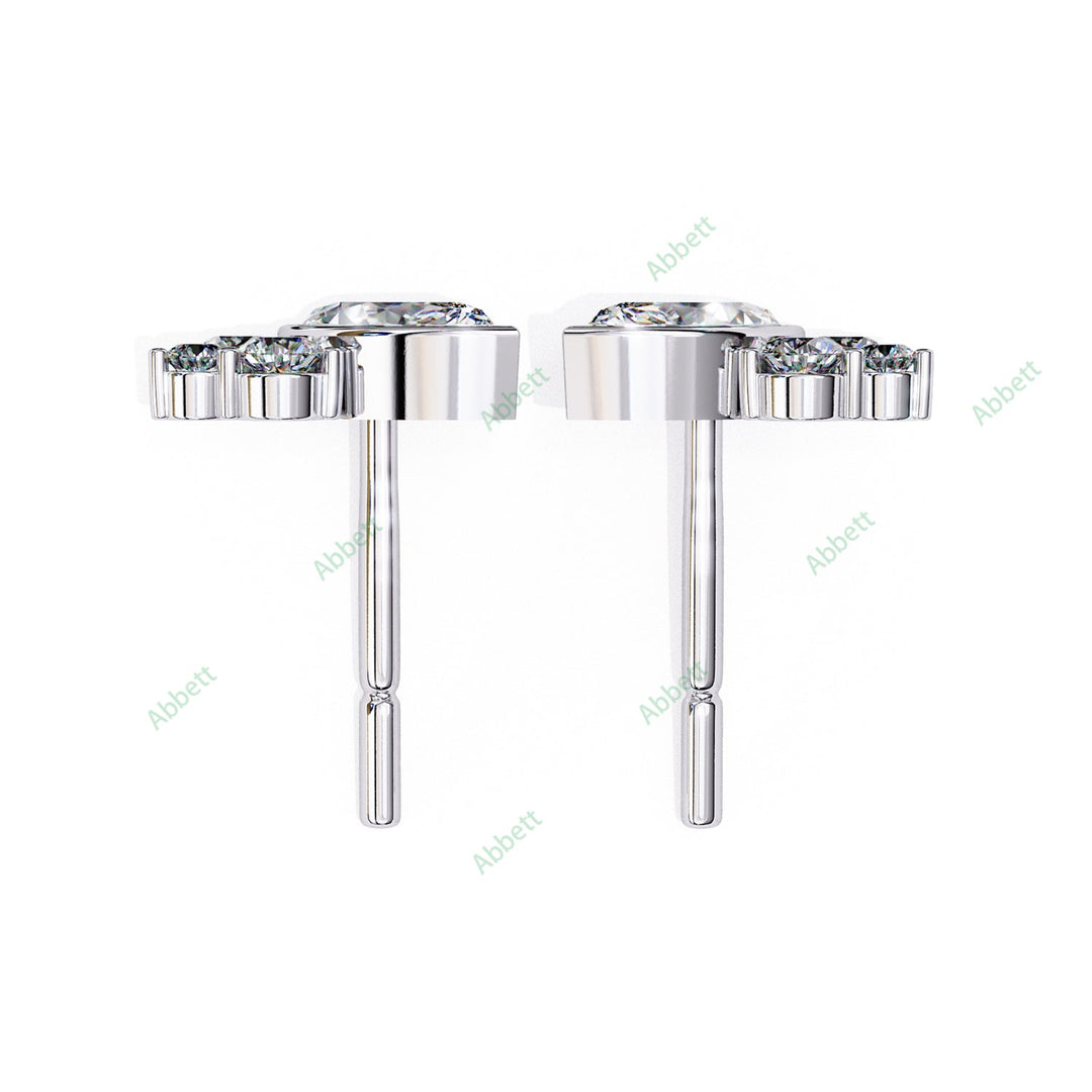 Bezel Marquise Bouquet Studs Earring STBO1354