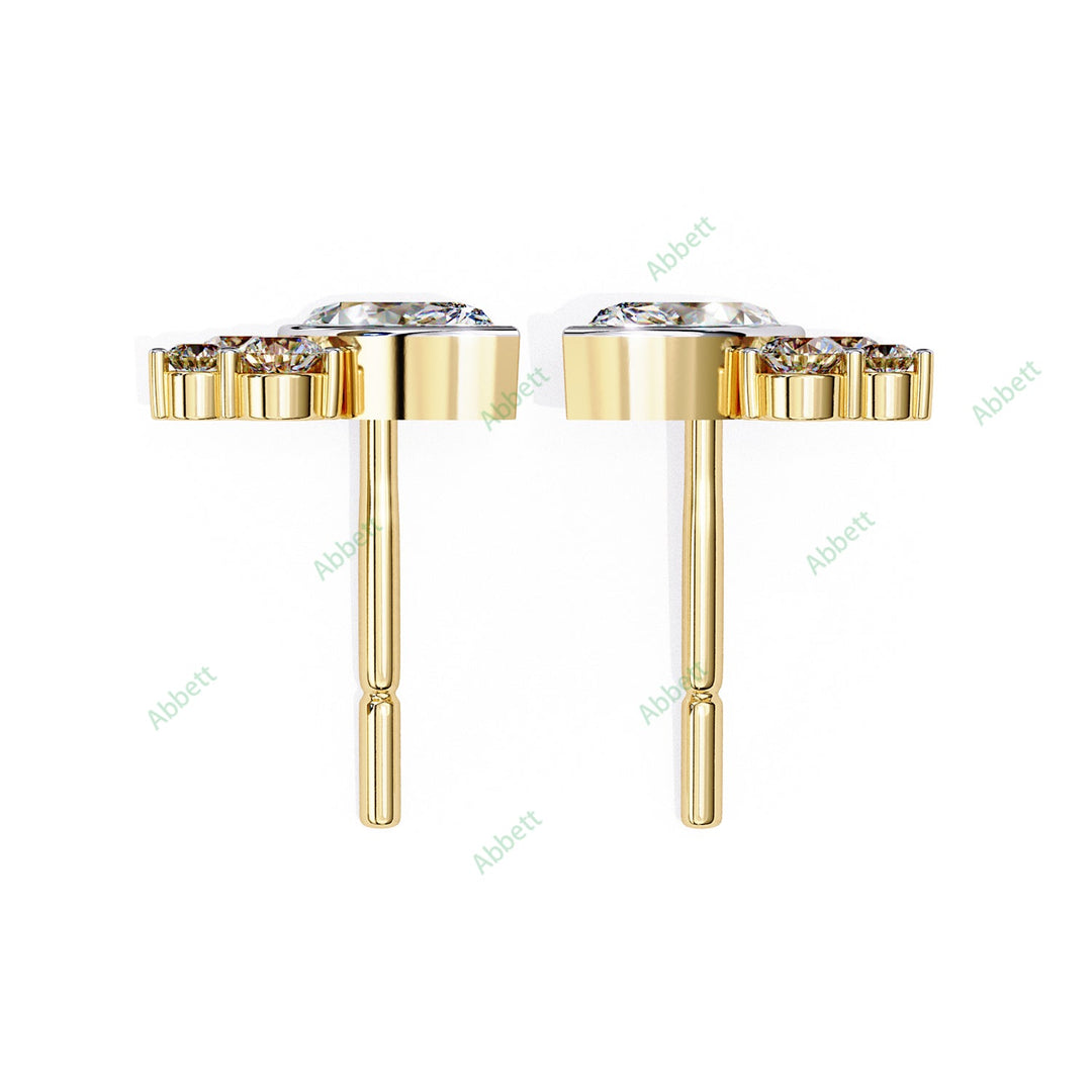 Bezel Marquise Bouquet Studs Earring STBO1354
