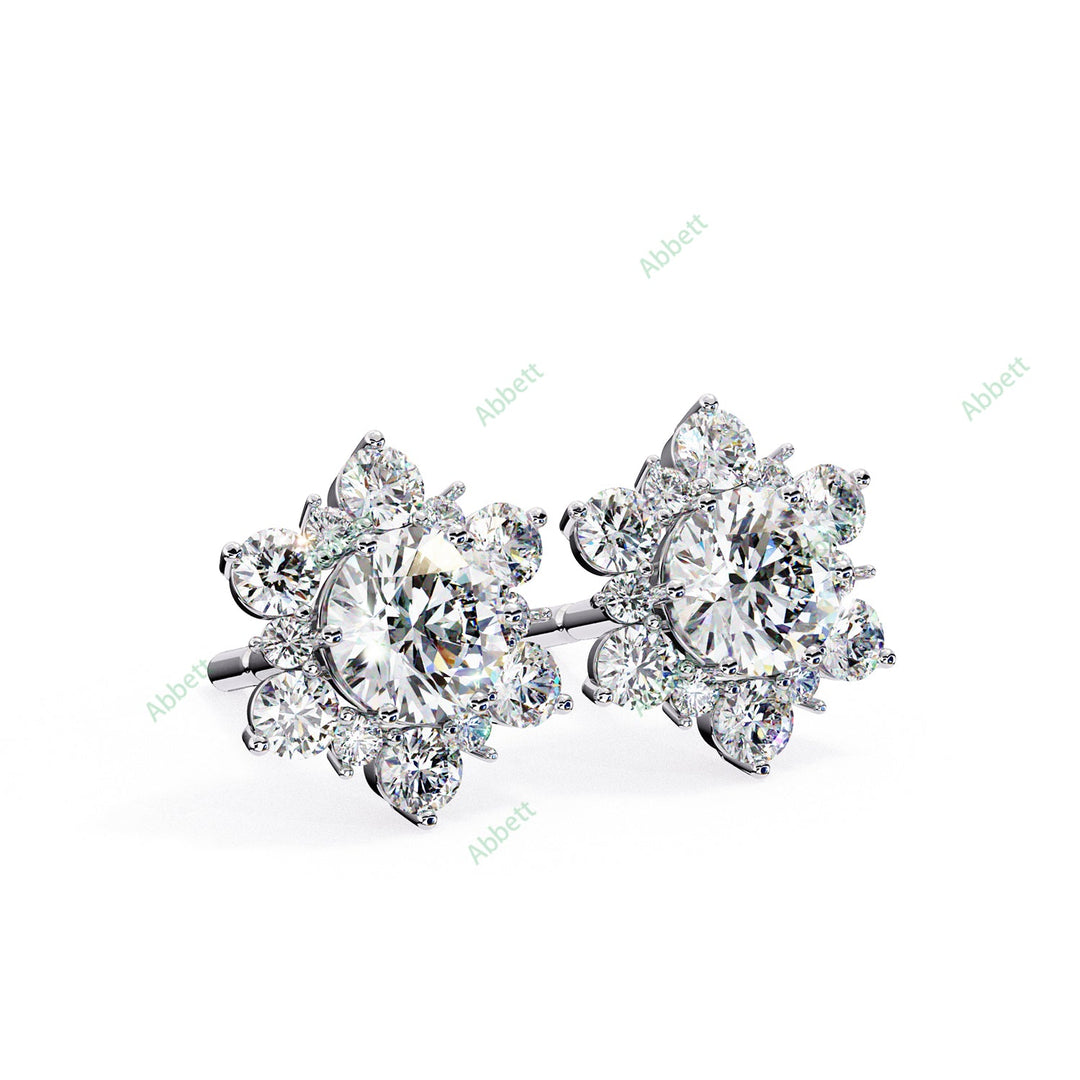 Round Cluster Studs Earring STCL1345