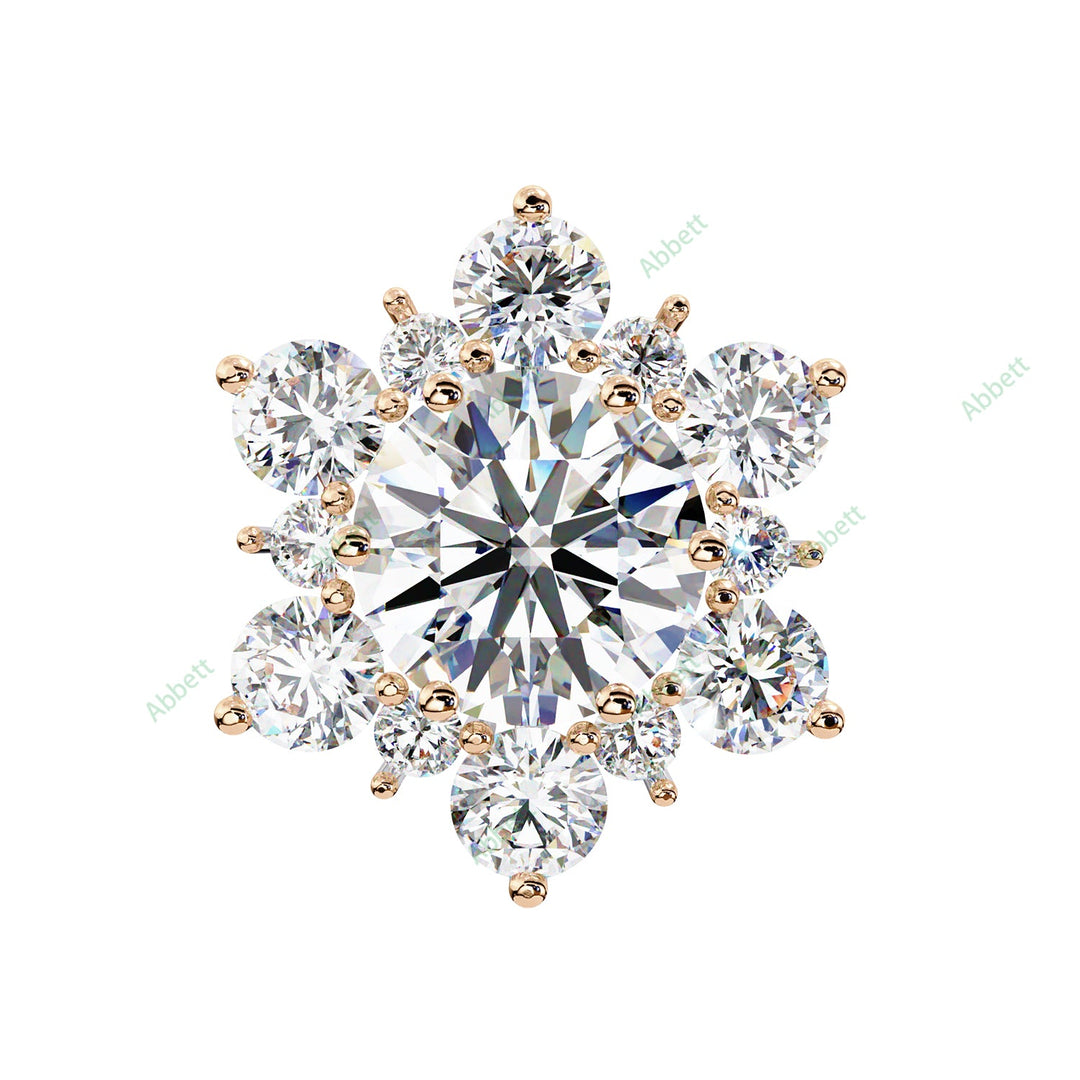 Round Cluster Studs Earring STCL1345