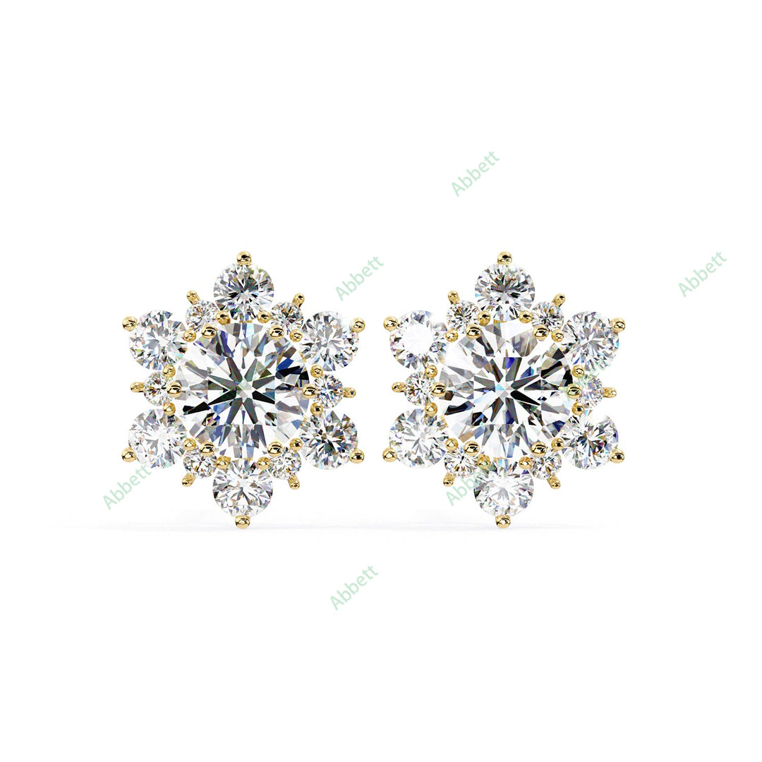 Round Cluster Studs Earring STCL1345