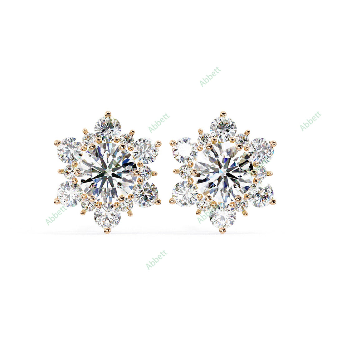 Round Cluster Studs Earring STCL1345