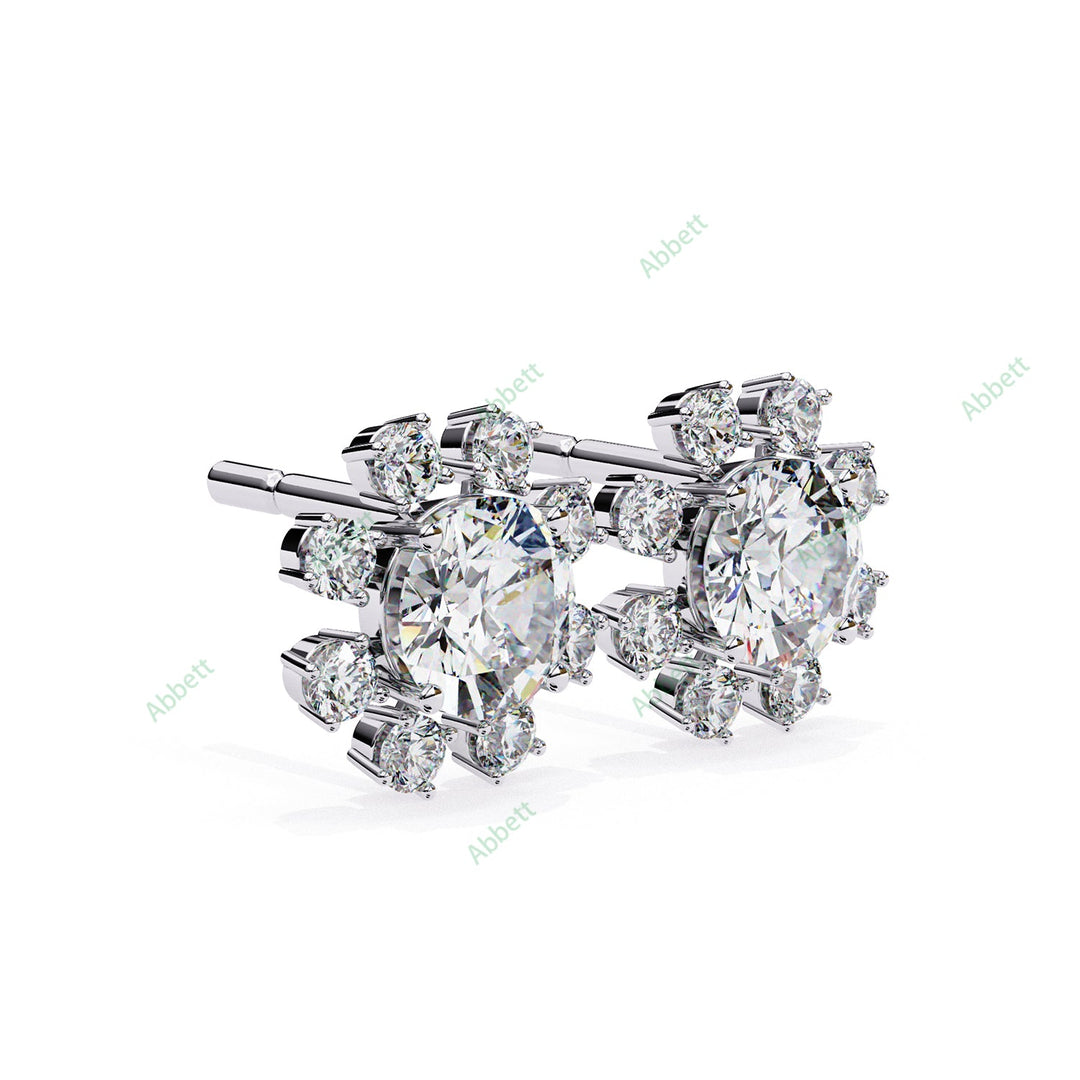 Round Cluster Studs Earring STCL1346
