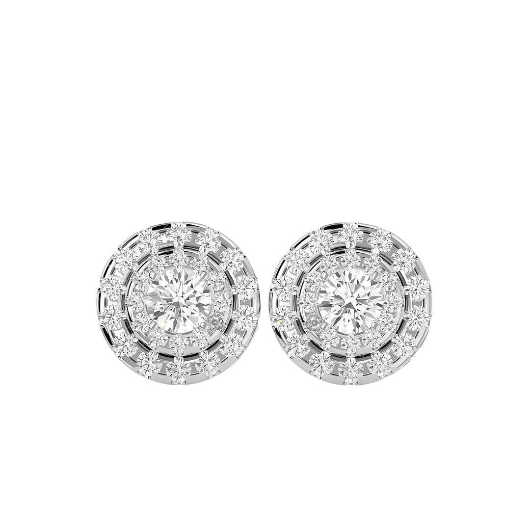 Bezel Halo Stud Earring STHA023