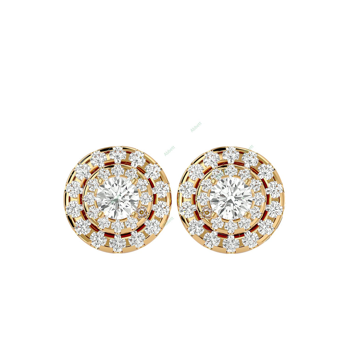 Double Halo Stud Earring STDO008