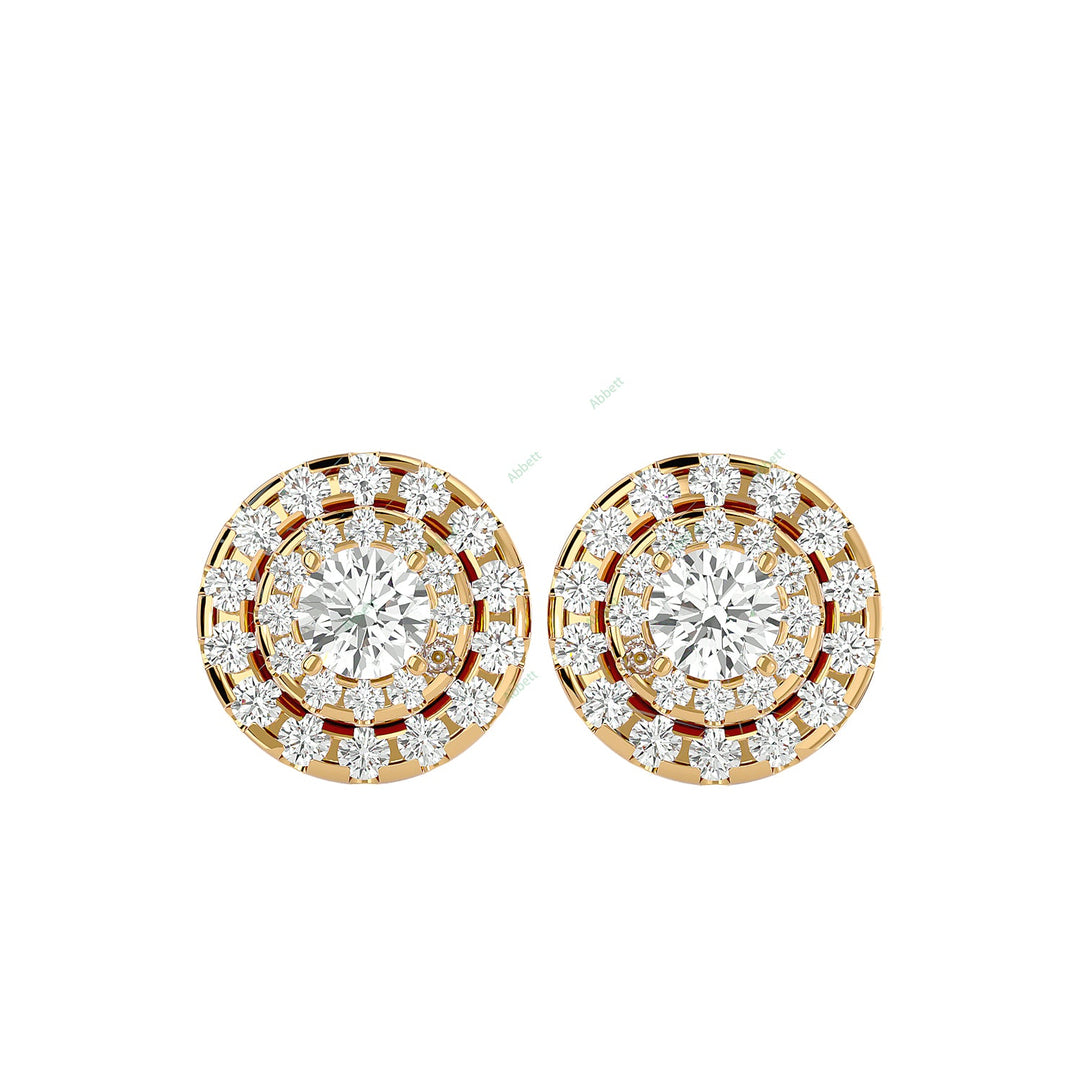 Double Halo Stud Earring STDO025