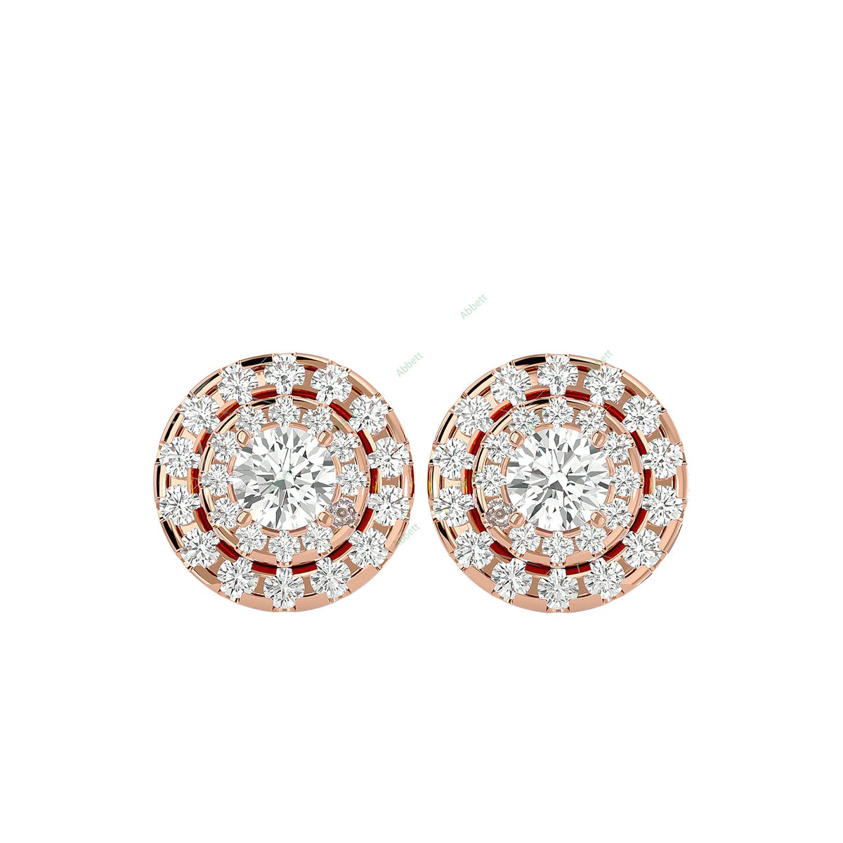 Double Halo Stud Earring STDO008