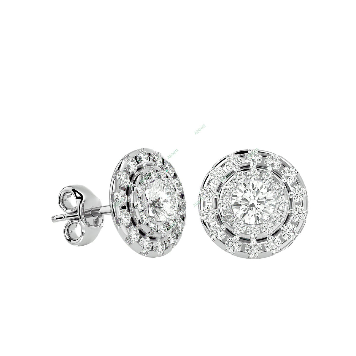 Double Halo Stud Earring STDO008