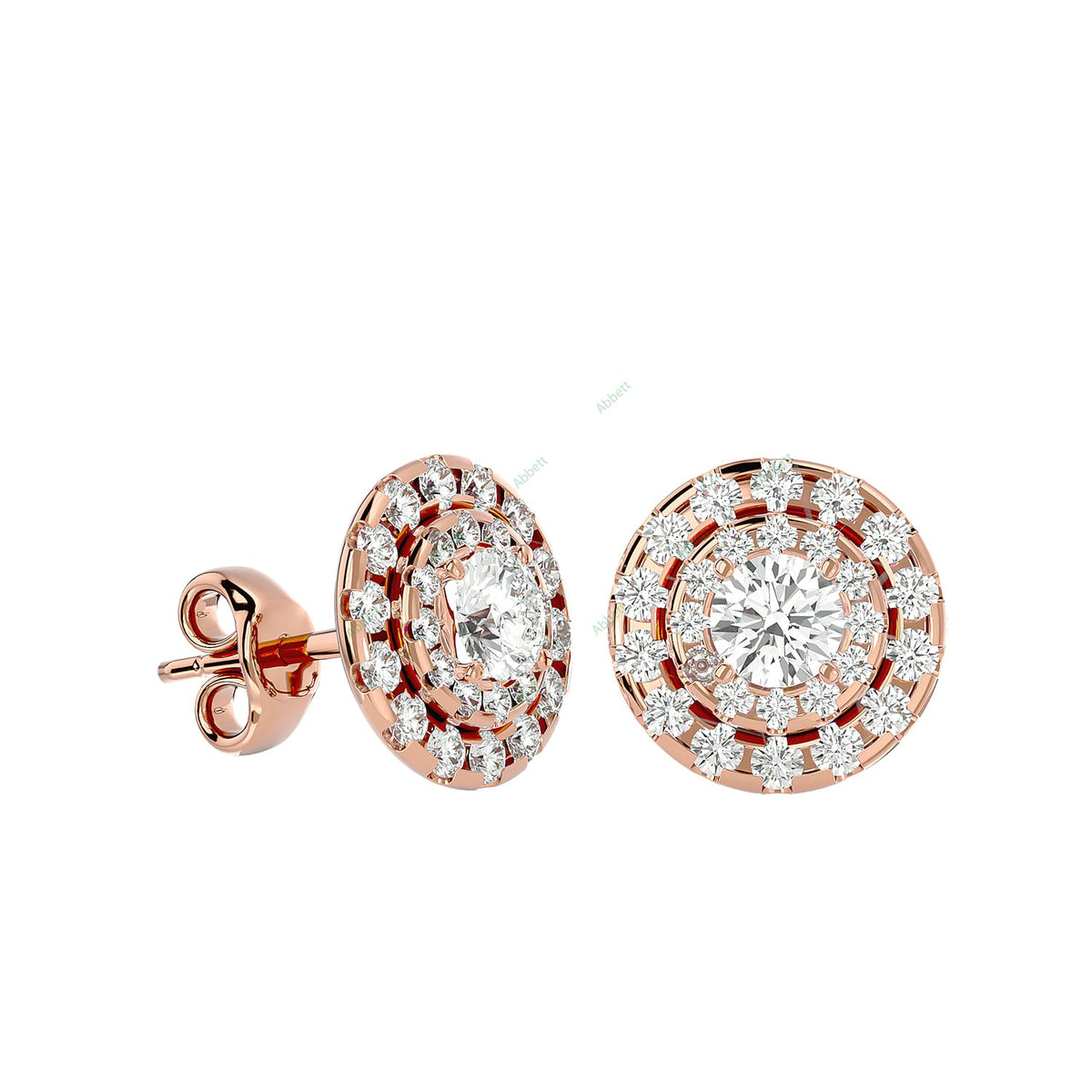 Double Halo Stud Earring STDO008