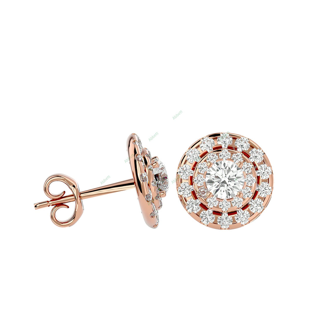 Double Halo Stud Earring STDO008