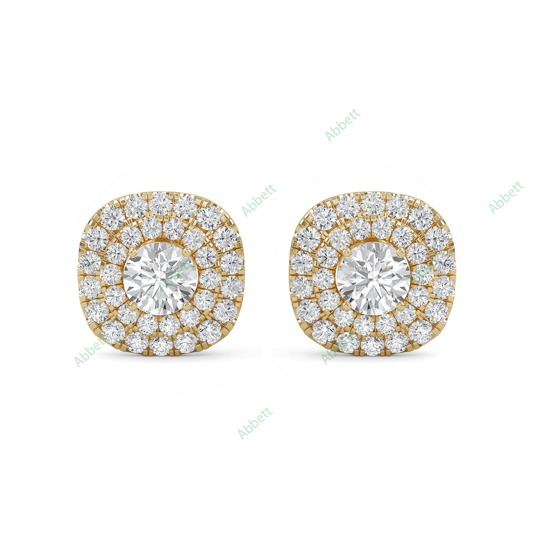 Double Halo Stud Earring STDO025