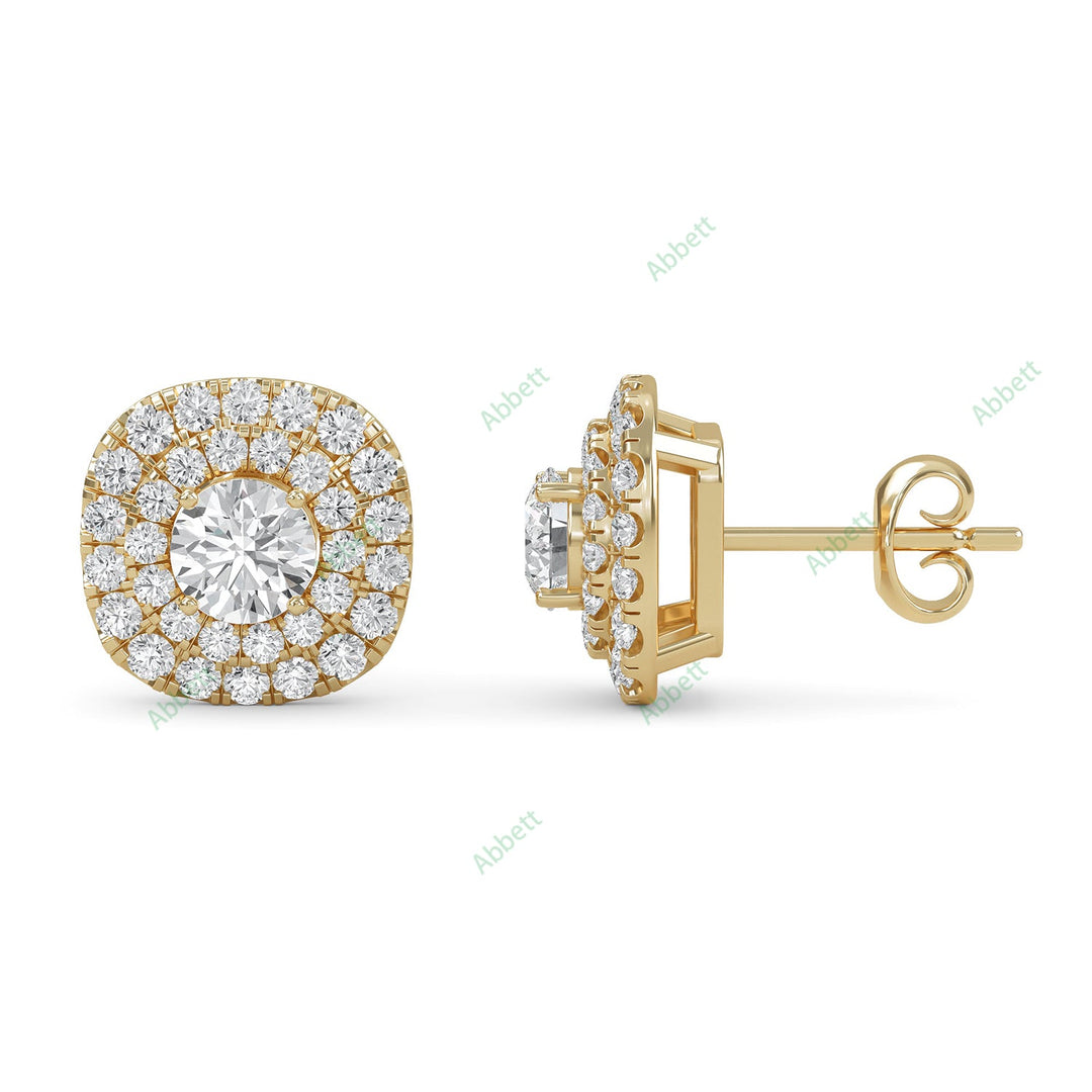 Double Halo Stud Earring STDO025