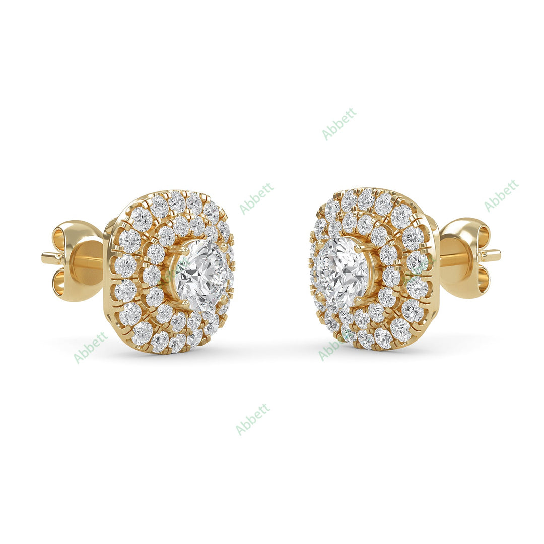 Double Halo Stud Earring STDO025