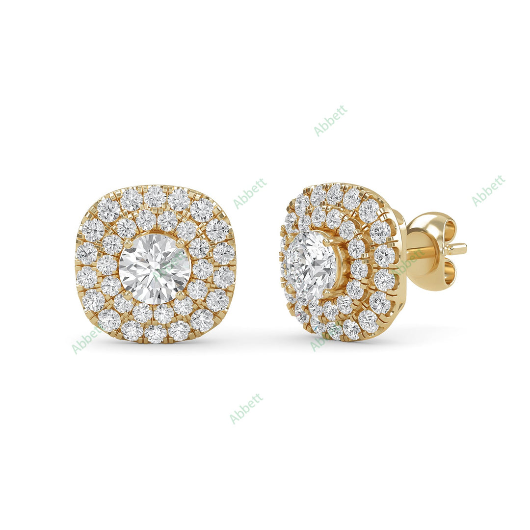 Double Halo Stud Earring STDO025