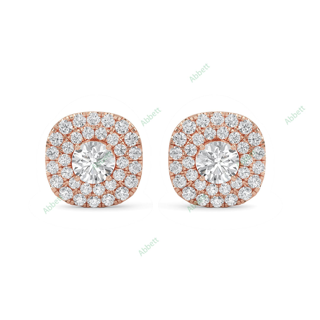 Double Halo Stud Earring STDO025